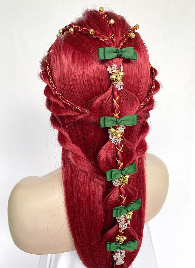 Red Braided Yaki Lace Front Synthetic Wig LF2150