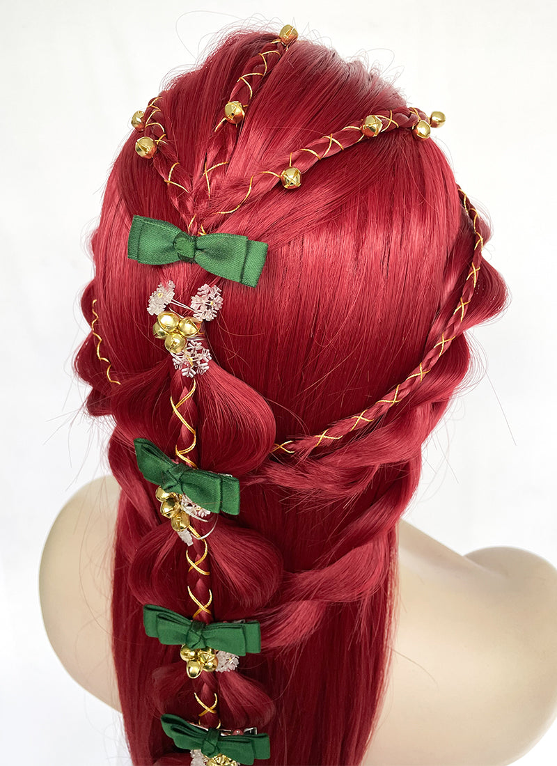 Red Braided Yaki Lace Front Synthetic Wig LF2150