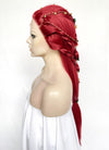 Red Braided Yaki Lace Front Synthetic Wig LF2150