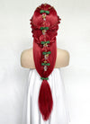 Red Braided Yaki Lace Front Synthetic Wig LF2150