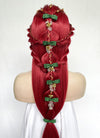 Red Braided Yaki Lace Front Synthetic Wig LF2150