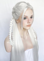 White Braided Yaki Lace Front Synthetic Wig LF2153