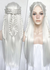 White Braided Yaki Lace Front Synthetic Wig LF2153