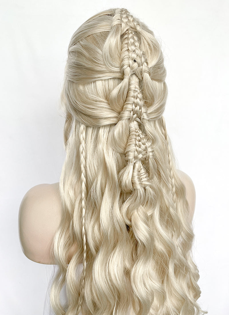 Pastel Ash Blonde Braided Lace Front Synthetic Wig LF2156