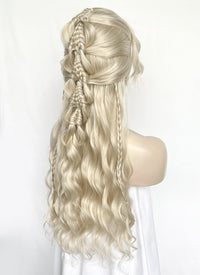 Pastel Ash Blonde Braided Lace Front Synthetic Wig LF2156