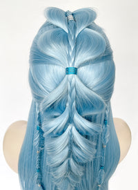 Pastel Blue Braided Lace Front Synthetic Wig LF2505