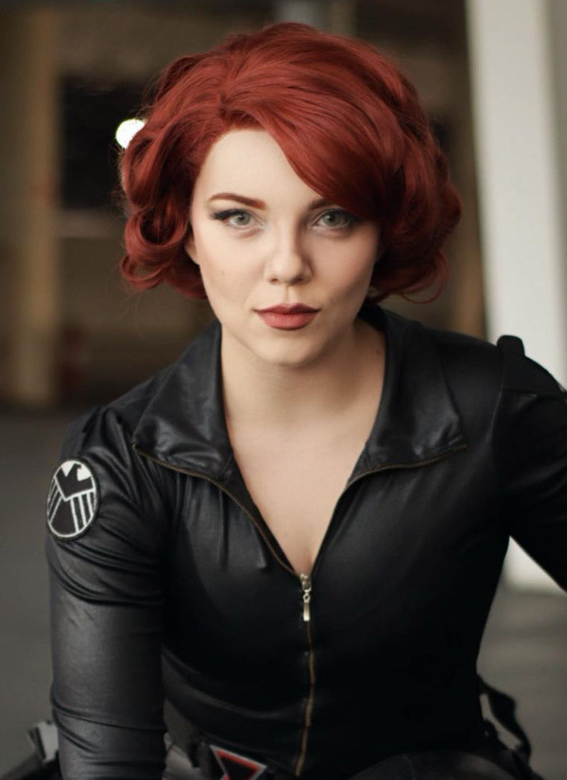 Auburn Curly Bob Lace Front Synthetic Wig LF253