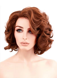 Wavy Auburn Bob Lace Wig CLF253 (Customisable)