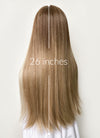 Brown Blonde Ombre Money Piece Straight Lace Front Kanekalon Synthetic Wig LF3168