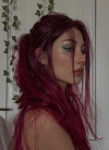 Two Tone Red Straight Lace Front Synthetic Wig LF3177