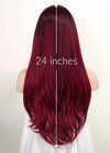 Two Tone Red Straight Lace Front Synthetic Wig LF3177