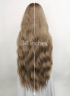 Ash Blonde With Brown Roots Money Piece Wavy Lace Front Synthetic Wig LF3219