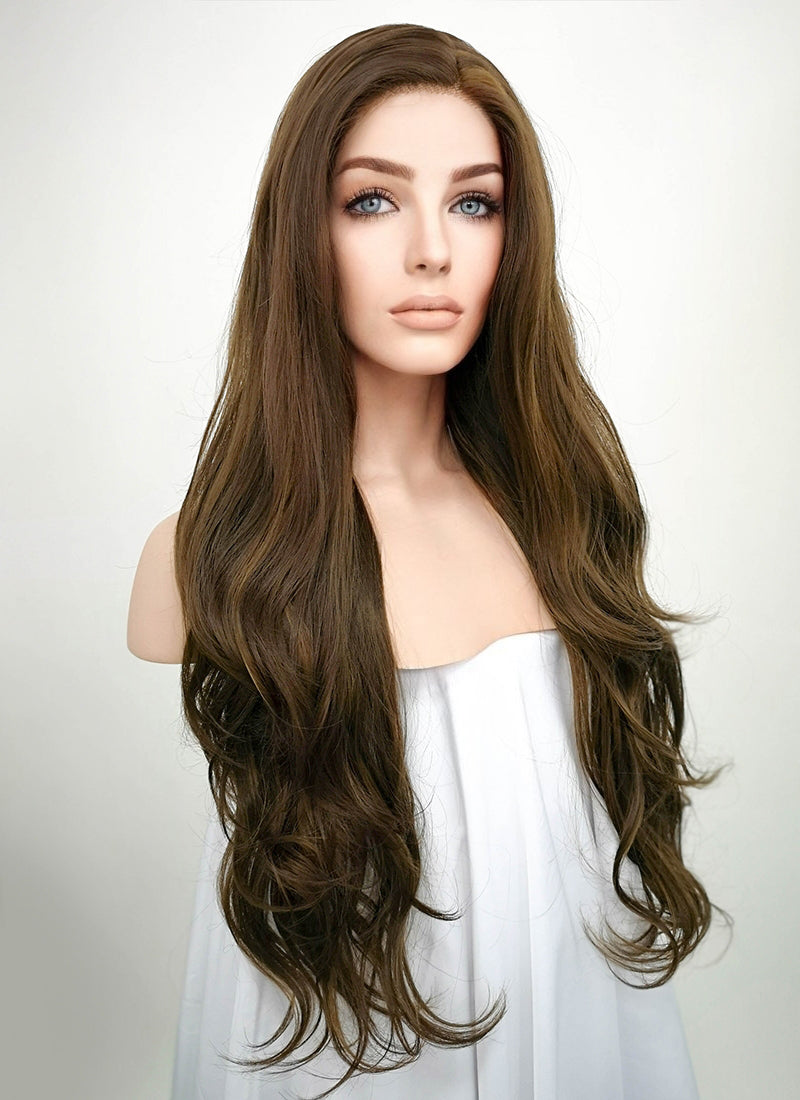 Brunette Wavy Lace Front Synthetic Wig LF321