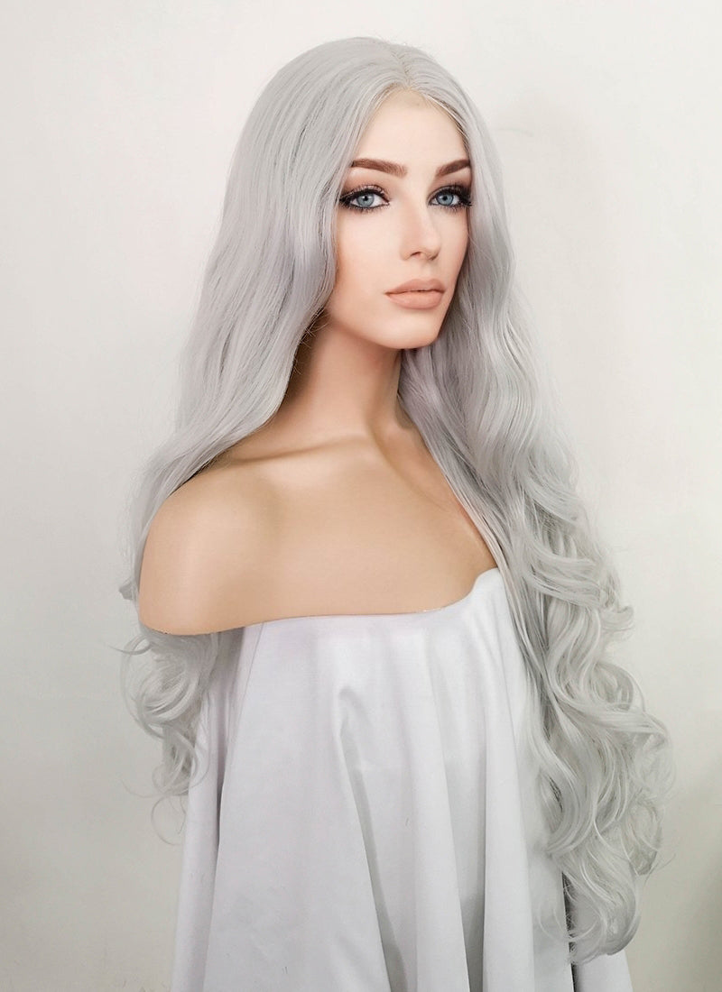 Grey Wavy Lace Front Synthetic Wig LF3227