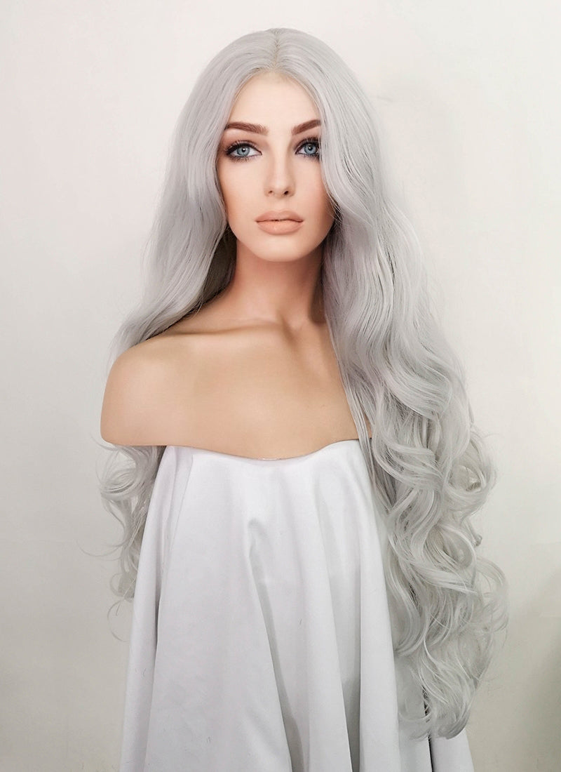 Grey Wavy Lace Front Synthetic Wig LF3227