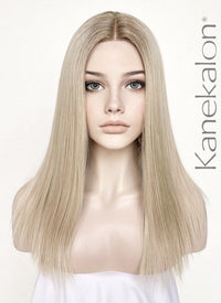 Mixed Blonde With Dark Roots Straight Lace Front Kanekalon Synthetic Wig LF3235