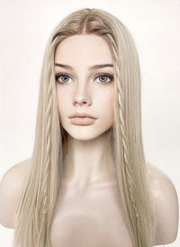 Mixed Blonde With Dark Roots Straight Lace Front Kanekalon Synthetic Wig LF3235