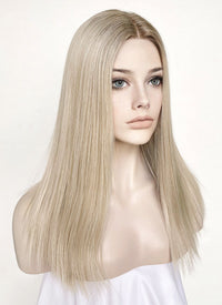 Mixed Blonde With Dark Roots Straight Lace Front Kanekalon Synthetic Wig LF3235