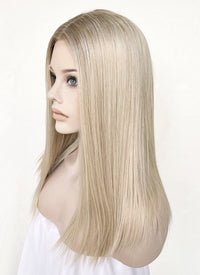 Mixed Blonde With Dark Roots Straight Lace Front Kanekalon Synthetic Wig LF3235