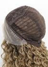 Mixed Blonde With Brown Roots Curly Lace Front Kanekalon Synthetic Wig LF3242