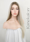 Platinum Blonde With Dark Roots Straight Lace Front Kanekalon Synthetic Wig LF3243