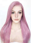 Pink Grey Ombre Straight Lace Front Kanekalon Synthetic Wig LF3262