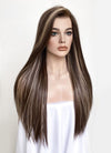 Brown Mixed Blonde Straight Lace Front Kanekalon Synthetic Wig LF3266