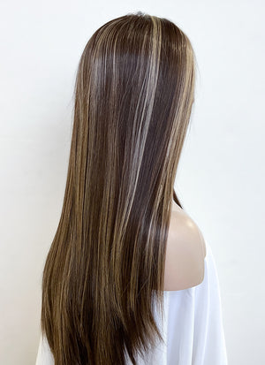 Brown Mixed Blonde Straight Lace Front Kanekalon Synthetic Wig LF3266