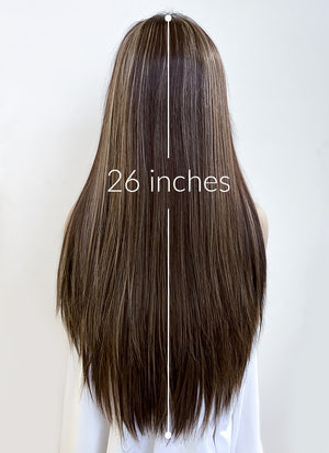 Brown Mixed Blonde Straight Lace Front Kanekalon Synthetic Wig LF3266