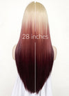 Blonde Red Ombre Straight Lace Front Kanekalon Synthetic Wig LF3269