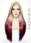Blonde Red Ombre Straight Lace Front Kanekalon Synthetic Wig LF3269