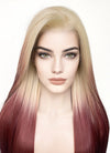 Blonde Red Ombre Straight Lace Front Kanekalon Synthetic Wig LF3269