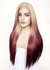 Blonde Red Ombre Straight Lace Front Kanekalon Synthetic Wig LF3269