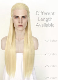 Blonde Straight Lace Front Synthetic Men's Wig LF3270A