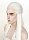 White Straight Lace Front Synthetic Men's Wig LF3270B (Customisable)