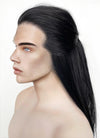 Black Straight Lace Front Synthetic Men's Wig LF3270 (Customisable)