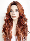 Mixed Auburn With Dark Roots Wavy Lace Front Kanekalon Synthetic Wig LF3272