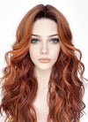 Mixed Auburn With Dark Roots Wavy Lace Front Kanekalon Synthetic Wig LF3272
