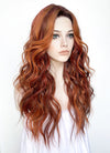 Mixed Auburn With Dark Roots Wavy Lace Front Kanekalon Synthetic Wig LF3272