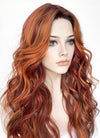 Mixed Auburn With Dark Roots Wavy Lace Front Kanekalon Synthetic Wig LF3272