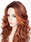 Mixed Auburn With Dark Roots Wavy Lace Front Kanekalon Synthetic Wig LF3272