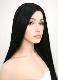 Straight Jet Black Lace Front Synthetic Wig LF327