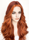 Orange Mixed Auburn Wavy Lace Front Synthetic Wig LF3284