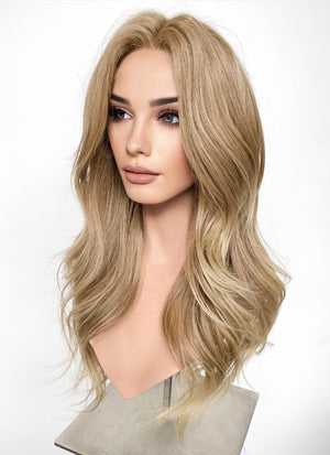 Two Tone Blonde Wavy Lace Front Synthetic Wig LF3287