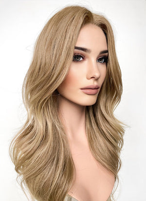 Two Tone Blonde Wavy Lace Front Synthetic Wig LF3287