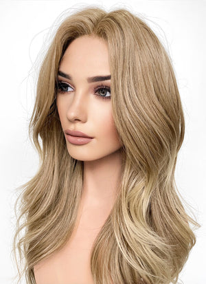 Two Tone Blonde Wavy Lace Front Synthetic Wig LF3287