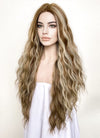 Brown With Blonde Highlights Curly Lace Front Synthetic Wig LF3289