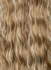 Brown With Blonde Highlights Curly Lace Front Synthetic Wig LF3289