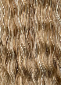 Brown With Blonde Highlights Curly Lace Front Synthetic Wig LF3289