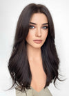 Brunette Curtain Bangs Wavy Lace Front Synthetic Wig LF3291